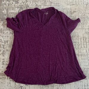 Lane Bryant Deep Purple Short Sleeve Top
